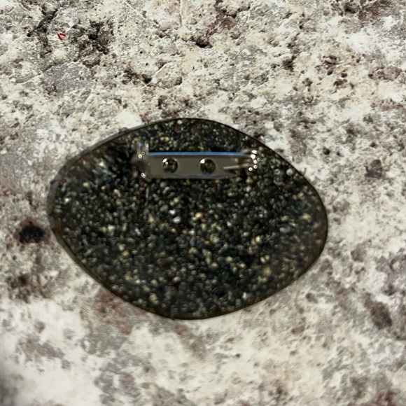 Vintage Enameled English Cottage Countryside Floral Scenic Brooch Pin - Picture 6 of 8